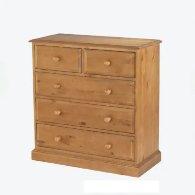 Traditional Natural Solid Pine 2 Over 3 Bedroom Chest of Drawers