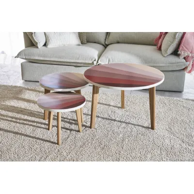 Round Lamp Table Pink Hues Large