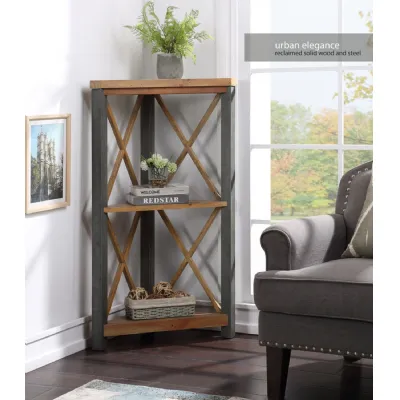Urban Elegance Reclaimed Small Corner Bookcase