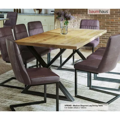 Urban Elegance Reclaimed Table MEDIUM (Diagonal Leg 95cm x 190cm top) 6 8 seater