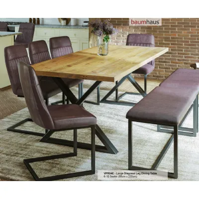 Urban Elegance Reclaimed Table LARGE (Diagonal Leg 95cm x 230cm top) 6 10 Seater