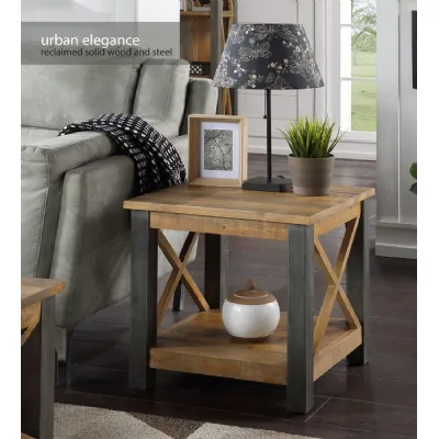 Urban Elegance Reclaimed Lamp Table