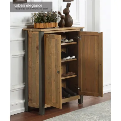 Urban Elegance Reclaimed Small Shoe Storage Cupboard