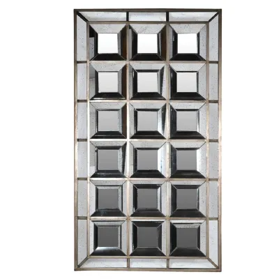 Antique Silver Multi Panel Mirror
