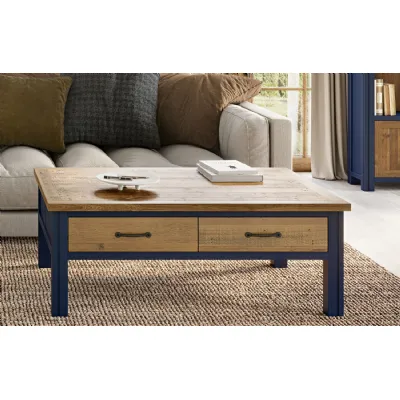 Splash of Blue Coffee Table With Four Drawers