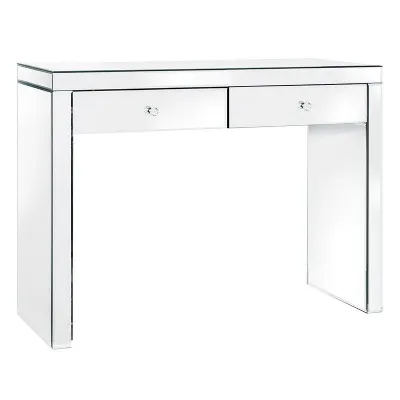 Venetian Glass Mirrored Modern 2 Drawer Dressing Table