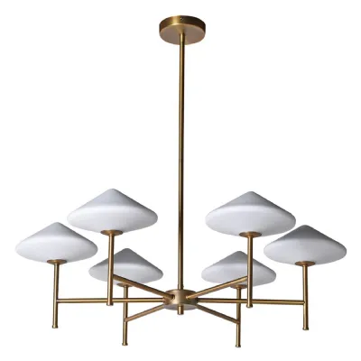 White 6 Shade Ceiling Light