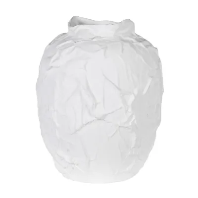 Matt White Textured Vase