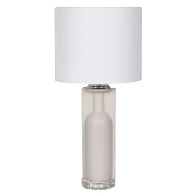 Bottle Shaped Column Lamp with Linen Shade