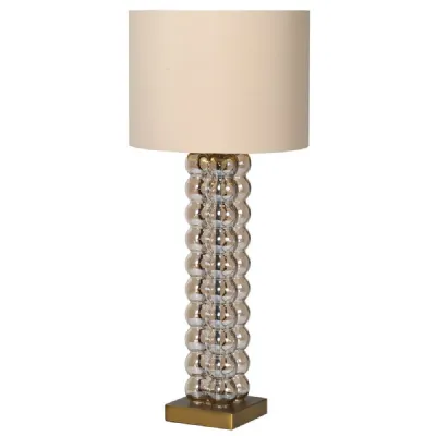 Glass Ball Lamp With Latte Shade
