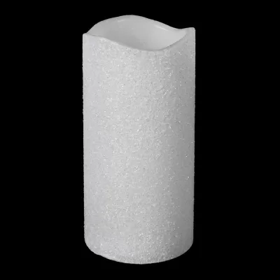 White Glitter LED Candle