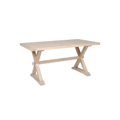 Natural Oak 1.6m Rectangular Dining Table with Cross Legs