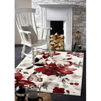 Origins Watercolour Floral Red 160x230