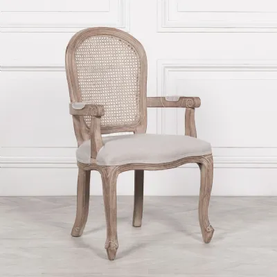 Wooden Carver Upholstered Dining Arm Chair