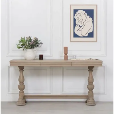 Carved Wood Console with Drawer