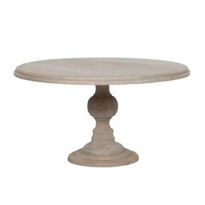 Rustic Wooden Round Dining Table
