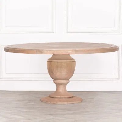 Rustic Wooden Round Dining Table 162cm