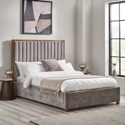 Whitmore Grey Chenille Upholstered Double Bed