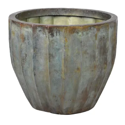 Verdigris Brass Edged Planter