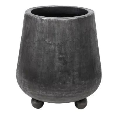 Small Black Round Footed Planter