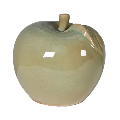 Sage Ceramic Apple Ornament