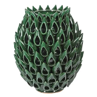 Tall Green Spike Vase
