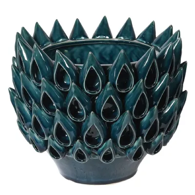 Large Layered Spike Ceramic Vase