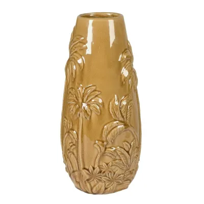 Large Mustard Palm Tree Vase