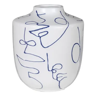 Blue Face Ceramic Vase