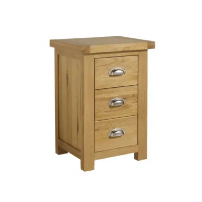 Woburn Large 3 Drawer Bedside Oak Oak Veneers