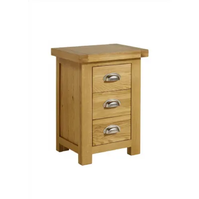 Woburn Small 3 Drawer Bedside Oak Oak Veneers