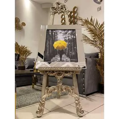 Woods Scene Yellow Umbrella Wall Art Mirror Frame