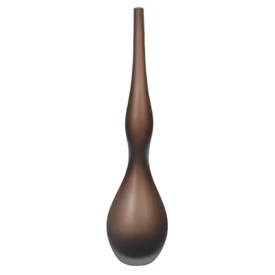 Small Sandblasted Glass Thin Curve Vase
