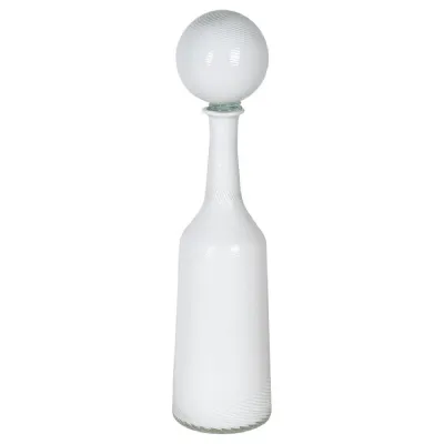 Large White Bottle with Ball Topper