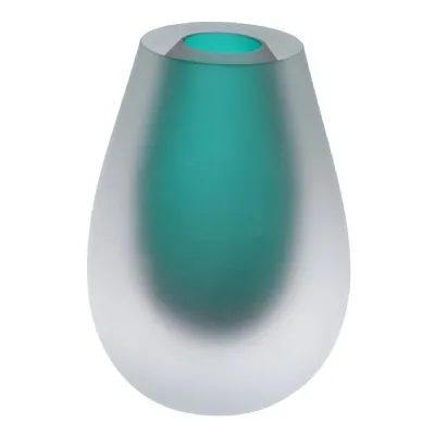 Green Sandblasted Bud Vase