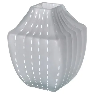 White Vase with Sandblasted Dots