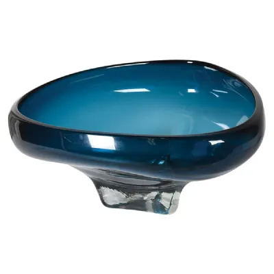Cobalt Blue Organic Shaped Glass Bowl