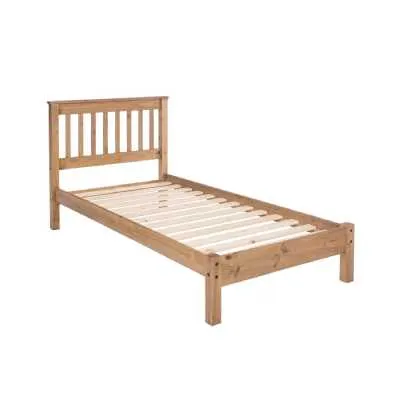 Modern Natural Oak Single 90cm 3ft Slatted Low End Bed Frame