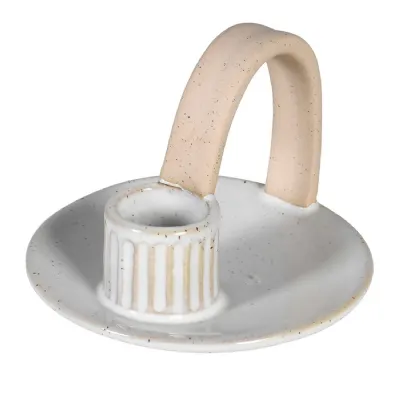 White Ceramic Candle Holde