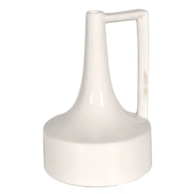 White Crackle Effect Jug Vase with Handle