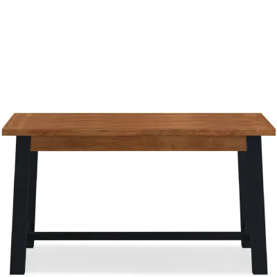 Traditional Natural Solid Acacia 4 Seater Fixed Rectangular Dining Table