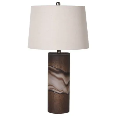 Hand Blown Brown Glass Lamp