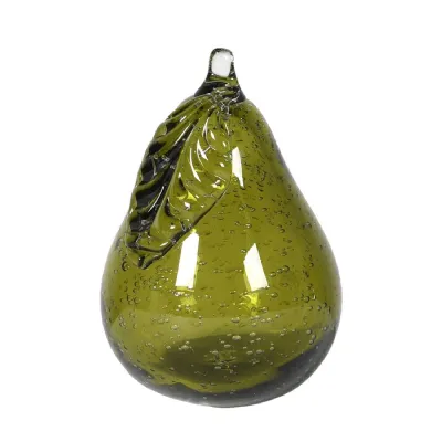 Green Glass Pear Ornament
