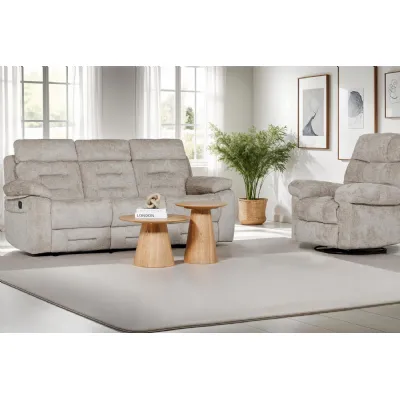 Wilbur 3 Seater Manual Recliner Latte
