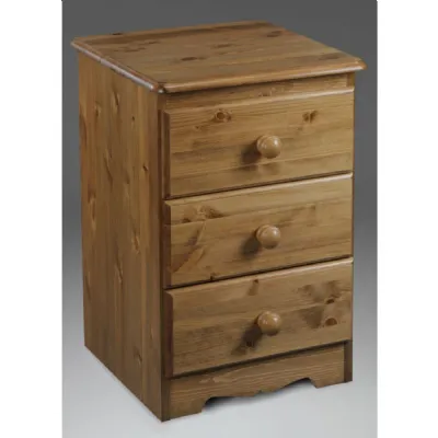Solid Pine and Painted 3 Drawer Bedside