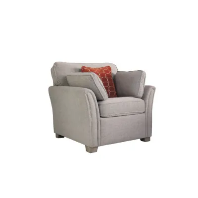 Natural Linen Fabric Upholstered Armchair