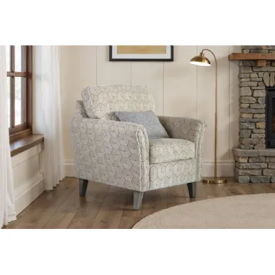 Mustard Fabric Armchair with Bolster Cushions