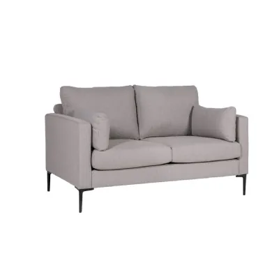 Greige Fabric Upholstered 2 Seater Sofa Metal Legs