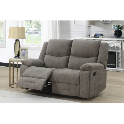 Mocha Fabric 2 Seater Manual Recliner Sofa