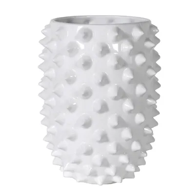 Tall White Spike Vase